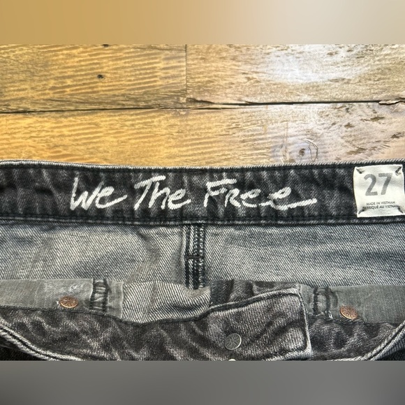 FREE PEOPLE WE THE FREE | Bailey Denim Mini Skirt Dark Gray | Size 27 Western - Picture 6 of 11